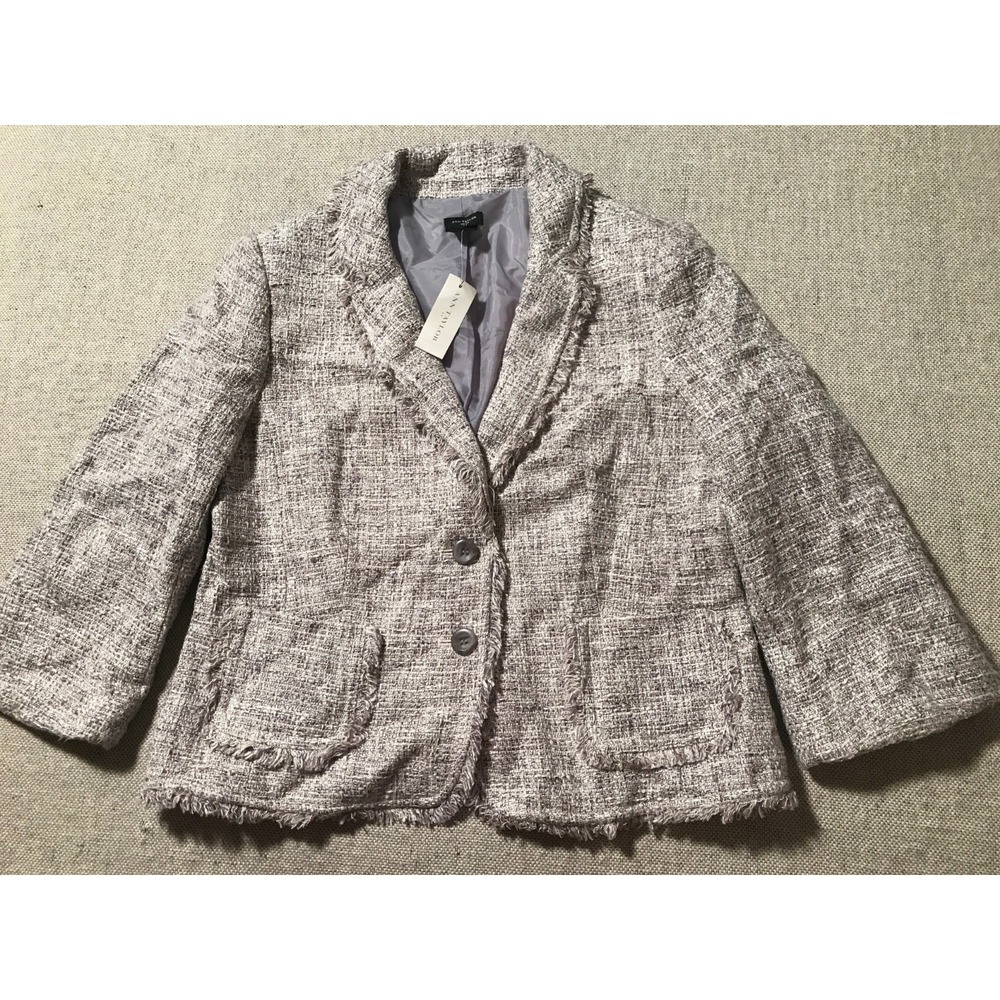 Ann Taylor Women's Jacket 14 Multicolor Blazer Frill Trim Lined #1663